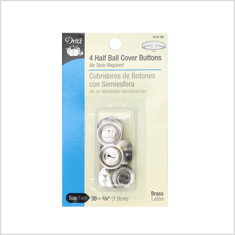 Dritz 4 Size 30 – 3/4″ Half Ball Cover Buttons Dritz 4 Size 30 – 3/4″ Half Ball Cover Buttons
