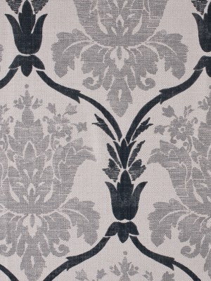 Gray Grand Floral Print Cotton-Blend Woven Gray Grand Floral Print Cotton-Blend Woven