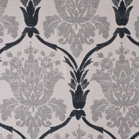 Gray Grand Floral Print Cotton-Blend Woven Gray Grand Floral Print Cotton-Blend Woven
