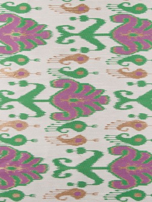 Green and Purple Double-Wide Ikat Print Poly Woven Green and Purple Double-Wide Ikat Print Poly Woven