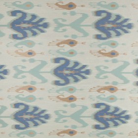 Aqua Double-Wide Ikat Print Poly Woven Aqua Double-Wide Ikat Print Poly Woven