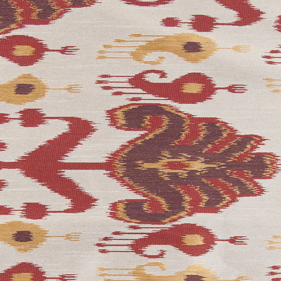 Rust, Brown and Gold Double-Wide Ikat Print Poly Woven Rust, Brown and Gold Double-Wide Ikat Print Poly Woven