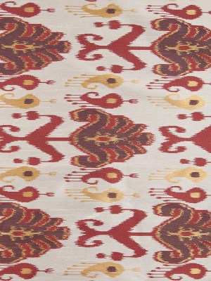 Rust, Brown and Gold Double-Wide Ikat Print Poly Woven Rust, Brown and Gold Double-Wide Ikat Print Poly Woven
