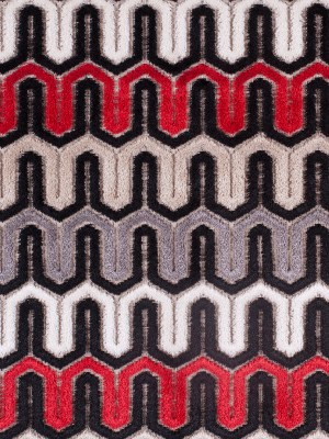 Black, Red and Gray Geometric Velvet Tapestry Black, Red and Gray Geometric Velvet Tapestry