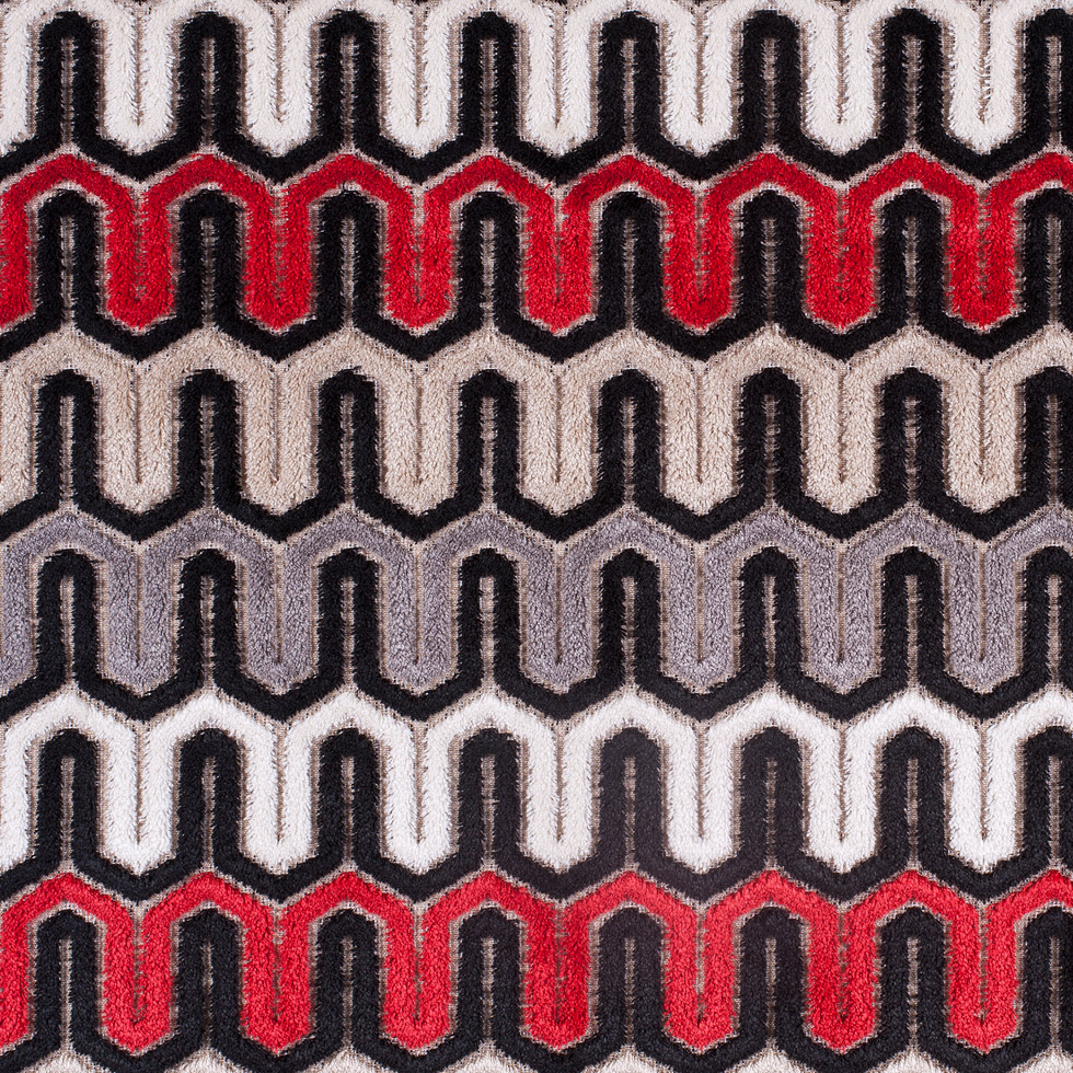 Black, Red and Gray Geometric Velvet Tapestry Black, Red and Gray Geometric Velvet Tapestry