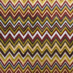 Olive & Crimson Flamestitch Velvet Tapestry Olive & Crimson Flamestitch Velvet Tapestry