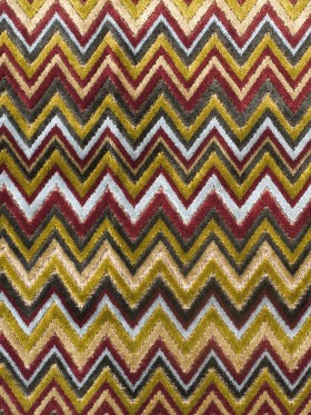 Olive & Crimson Flamestitch Velvet Tapestry Olive & Crimson Flamestitch Velvet Tapestry