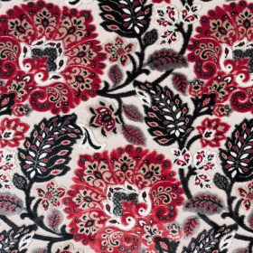 Red & Black Floral Velvet Tapestry Red & Black Floral Velvet Tapestry