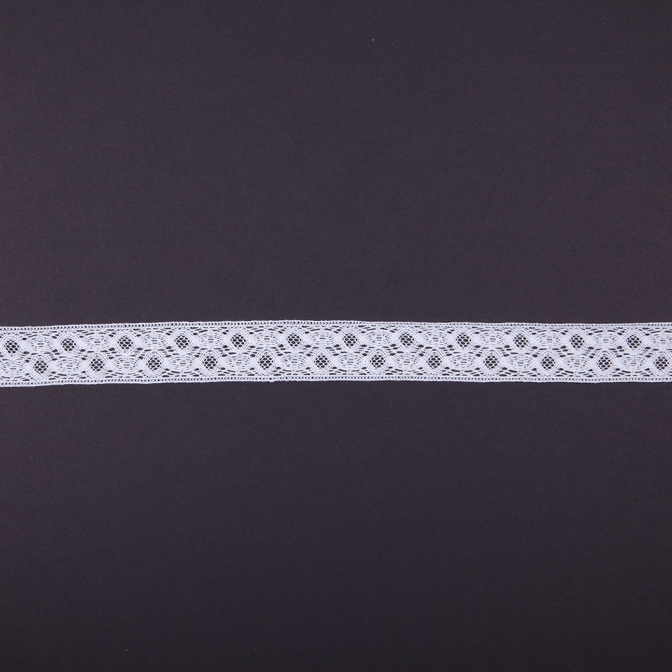 Polyester Crochet Lace Trim 1 – White Abstract – Made in Europe Polyester Crochet Lace Trim 1 – White Abstract – Made in Europe