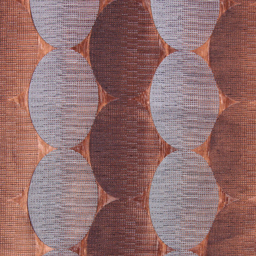 Henna/Gray Rows of Ovals Textured Jacquard Henna/Gray Rows of Ovals Textured Jacquard