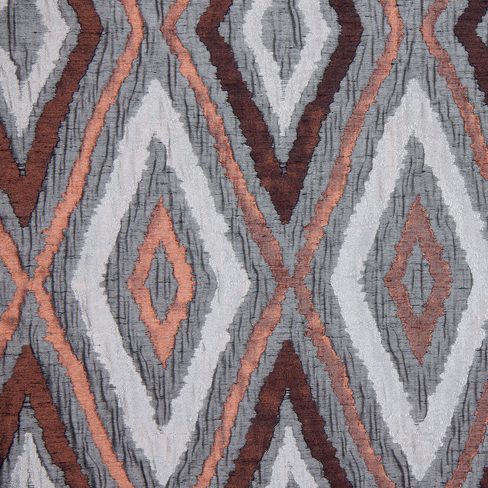 Rust/Gray Dramatic Diamonds Brocade Rust/Gray Dramatic Diamonds Brocade