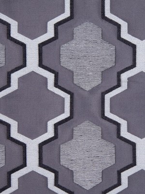 Gray Geometric Lines and Shapes Satiny Brocade Gray Geometric Lines and Shapes Satiny Brocade