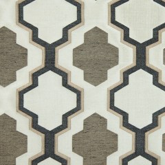 Beige and Black Geometric Lines and Shapes Satiny Brocade Beige and Black Geometric Lines and Shapes Satiny Brocade