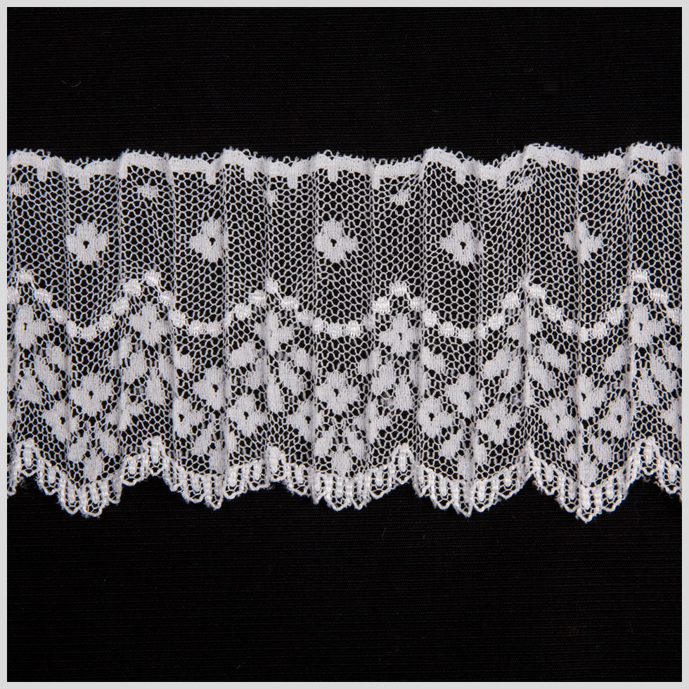 2.5″ White Pleated Lace 2.5″ White Pleated Lace