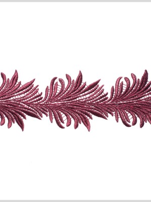 4″ Metallic Burgundy Lace Trim 4″ Metallic Burgundy Lace Trim