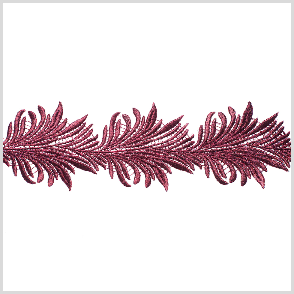 4″ Metallic Burgundy Lace Trim 4″ Metallic Burgundy Lace Trim