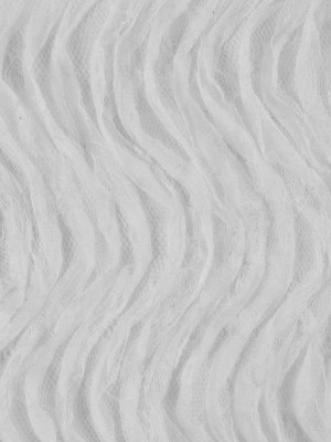 Mesh Lace with Ruffled Strips – White Mesh Lace with Ruffled Strips – White