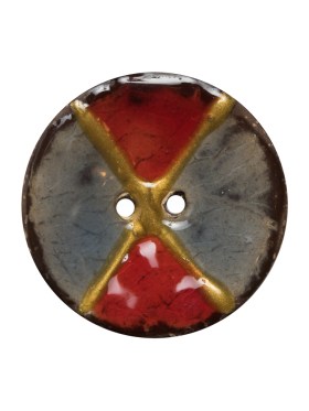 Italian Red and Gray Coconut Button – 40L/25.5mm Italian Red and Gray Coconut Button – 40L/25.5mm