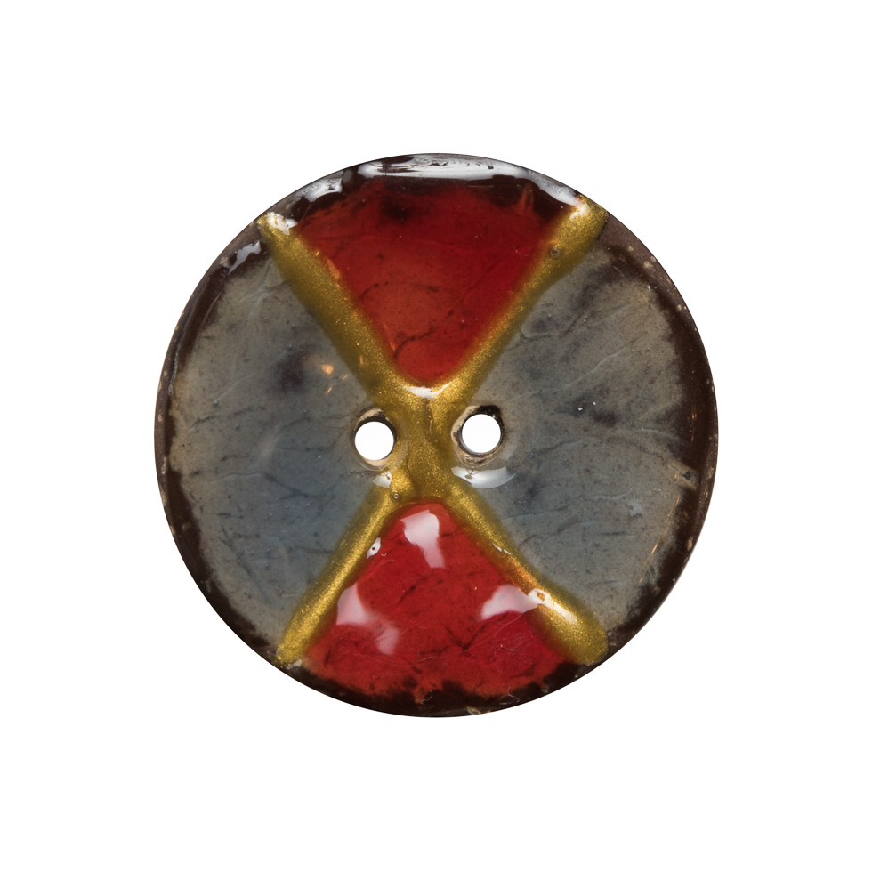 Italian Red and Gray Coconut Button – 40L/25.5mm Italian Red and Gray Coconut Button – 40L/25.5mm