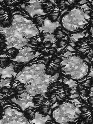 Corded Lace – Black Floral Corded Lace – Black Floral