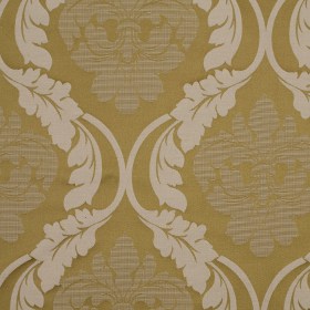 Golden Green Floral Damask-Pattern Satin Jacquard Golden Green Floral Damask-Pattern Satin Jacquard