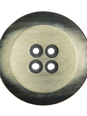 Plastic 4-Hole Button Made in Italy – 54L/34mm – Black and Ivory Striations Dish Shaped Plastic 4-Hole Button Made in Italy – 54L/34mm – Black and Ivory Striations Dish Shaped