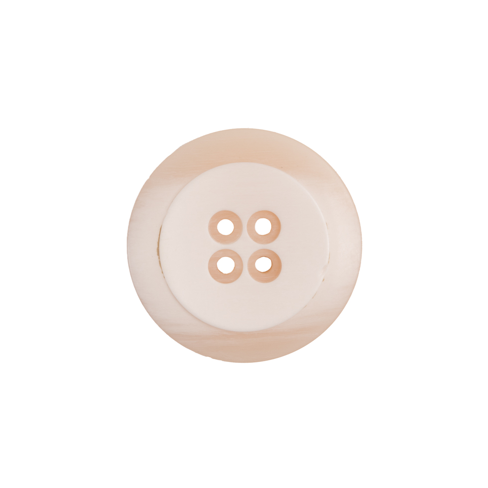 Plastic 4-Hole Button Made in Italy – 28L/18mm – Ivory Striations Dish Shaped Plastic 4-Hole Button Made in Italy – 28L/18mm – Ivory Striations Dish Shaped