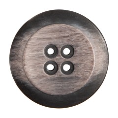 Plastic 4-Hole Button Made in Italy – 54L/34mm – Taupe and Dark Brown Striations Dish Shaped Plastic 4-Hole Button Made in Italy – 54L/34mm – Taupe and Dark Brown Striations Dish Shaped
