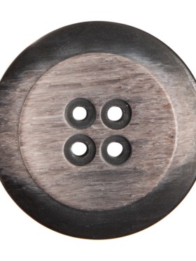 Plastic 4-Hole Button Made in Italy – 54L/34mm – Taupe and Dark Brown Striations Dish Shaped Plastic 4-Hole Button Made in Italy – 54L/34mm – Taupe and Dark Brown Striations Dish Shaped