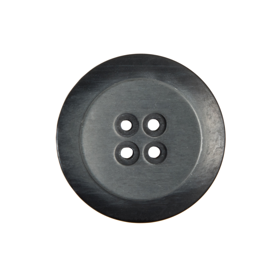 Plastic 4-Hole Button Made in Italy – 36L/23mm – Black Striations Dish Shaped Plastic 4-Hole Button Made in Italy – 36L/23mm – Black Striations Dish Shaped