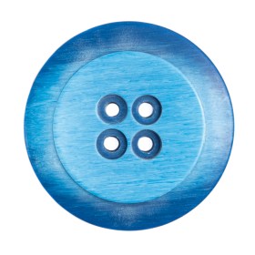 Plastic 4-Hole Button Made in Italy – 54L/34mm – Bright Blue Striations Dish Shaped Plastic 4-Hole Button Made in Italy – 54L/34mm – Bright Blue Striations Dish Shaped