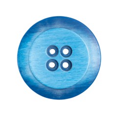 Plastic 4-Hole Button Made in Italy – 44L/28mm – Bright Blue Striations Dish Shaped Plastic 4-Hole Button Made in Italy – 44L/28mm – Bright Blue Striations Dish Shaped