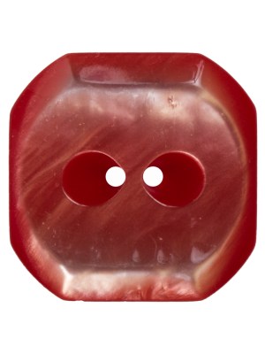 Square Plastic 2-Hole Button with Cut Corners Made in Italy – 44L/28mm – Red Shimmer Square Plastic 2-Hole Button with Cut Corners Made in Italy – 44L/28mm – Red Shimmer