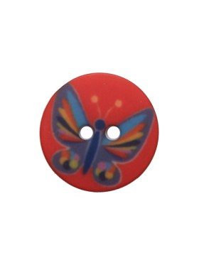 Italian Orange Butterfly Plastic Button – 24L/15mm Italian Orange Butterfly Plastic Button – 24L/15mm