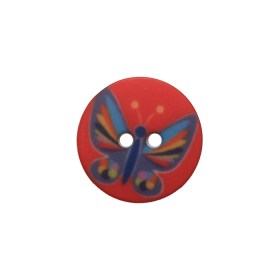 Italian Orange Butterfly Plastic Button – 24L/15mm Italian Orange Butterfly Plastic Button – 24L/15mm