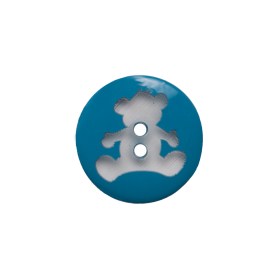 Italian Blue Teddy Bear Plastic Button – 24L/15mm Italian Blue Teddy Bear Plastic Button – 24L/15mm