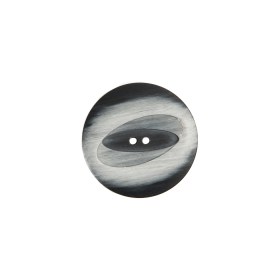 Italian Black and Silver 2-Hole Plastic Button – 28L/18mm Italian Black and Silver 2-Hole Plastic Button – 28L/18mm