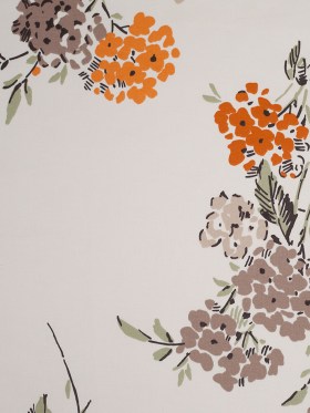 Fawn Illustrated Flowers Cotton Woven Fawn Illustrated Flowers Cotton Woven