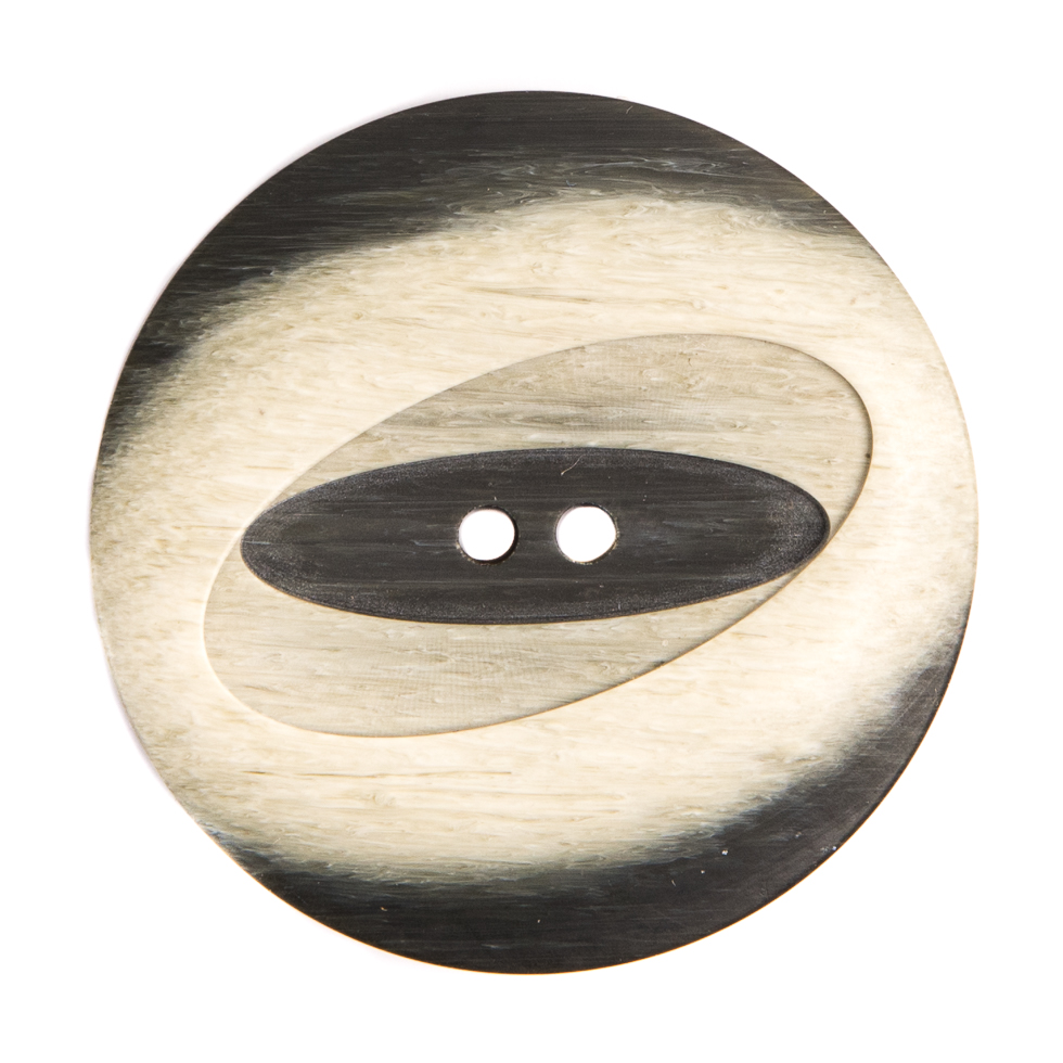 Italian Greaige and Charcoal Plastic Button – 54L/34mm Italian Greaige and Charcoal Plastic Button – 54L/34mm