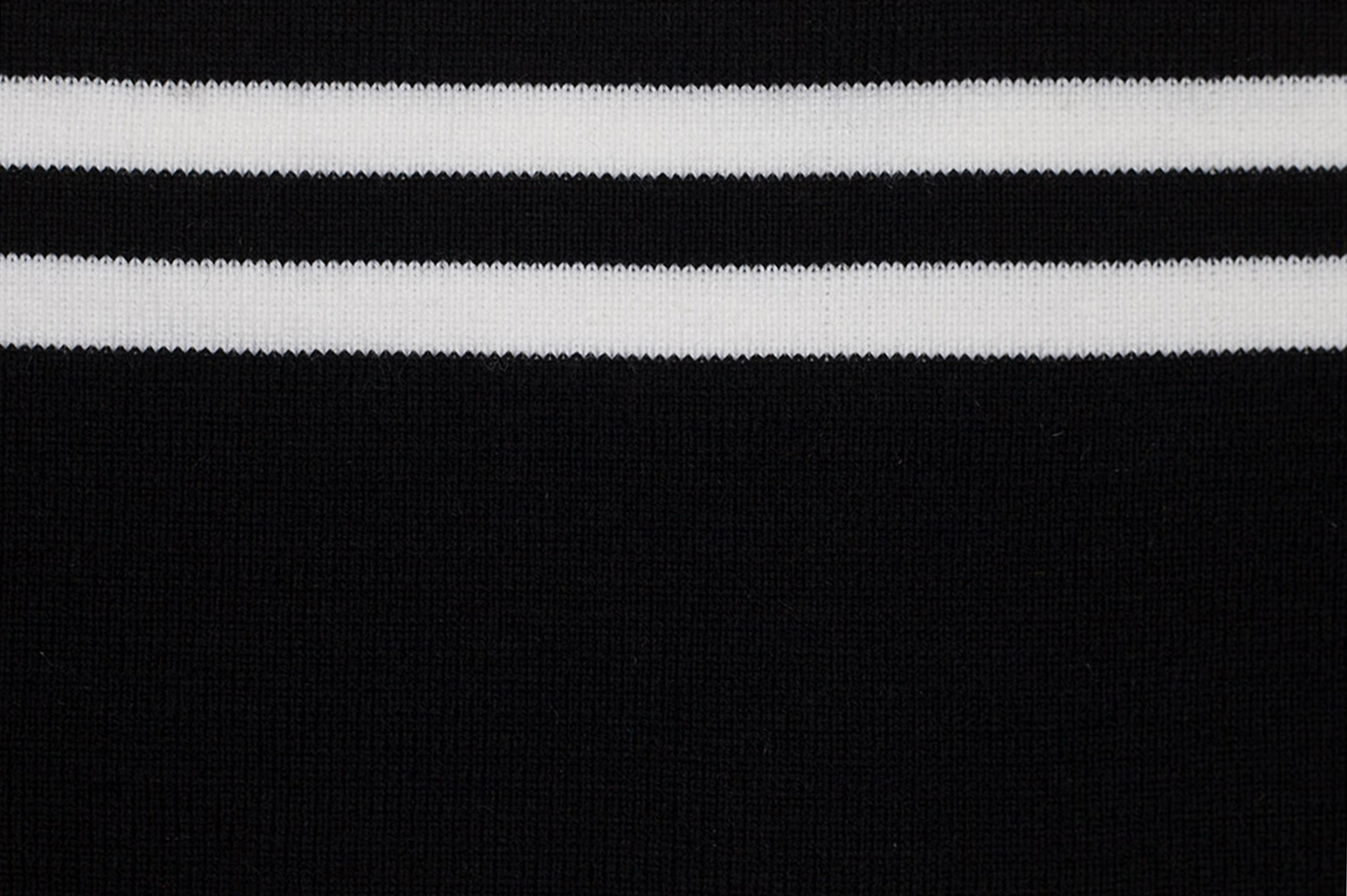 Black Striped Acrylic 7" x 62" Rib Knit Trim