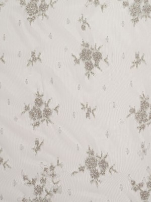 Beaded Lace – Silver Floral Beaded Lace – Silver Floral