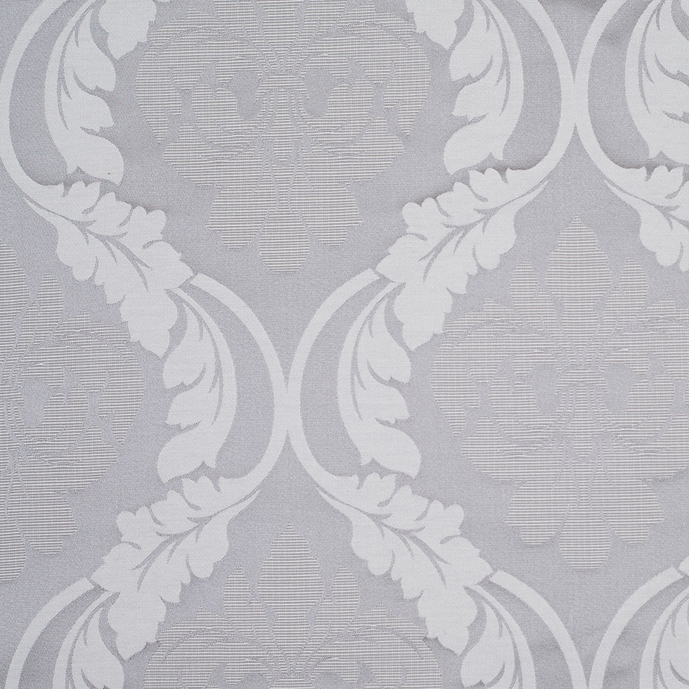 Silver Floral Damask-Pattern Satin Jacquard Silver Floral Damask-Pattern Satin Jacquard