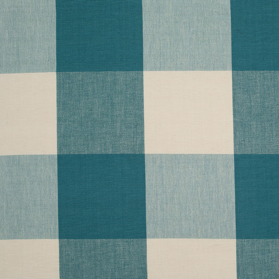 Teal and Cream Buffalo Check Cotton Canvas Teal and Cream Buffalo Check Cotton Canvas