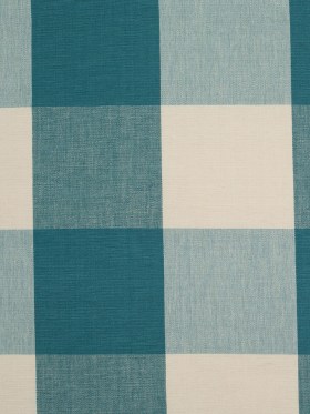 Teal and Cream Buffalo Check Cotton Canvas Teal and Cream Buffalo Check Cotton Canvas