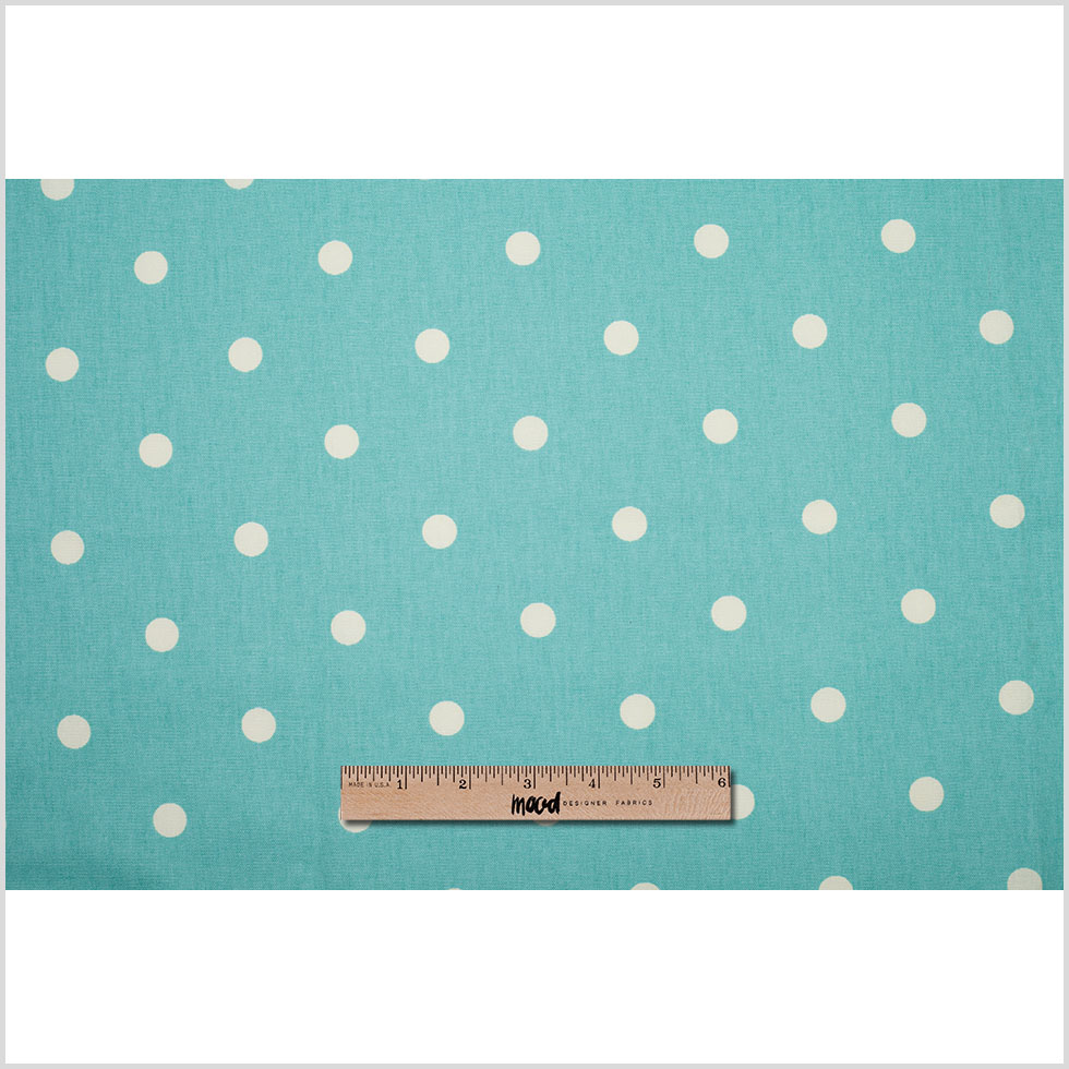Aqua Cotton Canvas Polka Dots Aqua Cotton Canvas Polka Dots