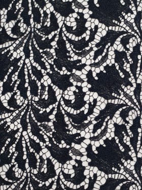 Black Iris Floral Re-embroidered Lace Black Iris Floral Re-embroidered Lace