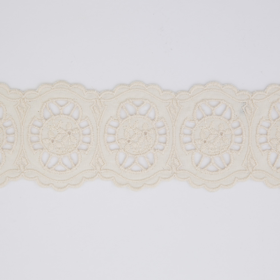 3″ Italian Ecru Cotton Eyelet Trim 3″ Italian Ecru Cotton Eyelet Trim