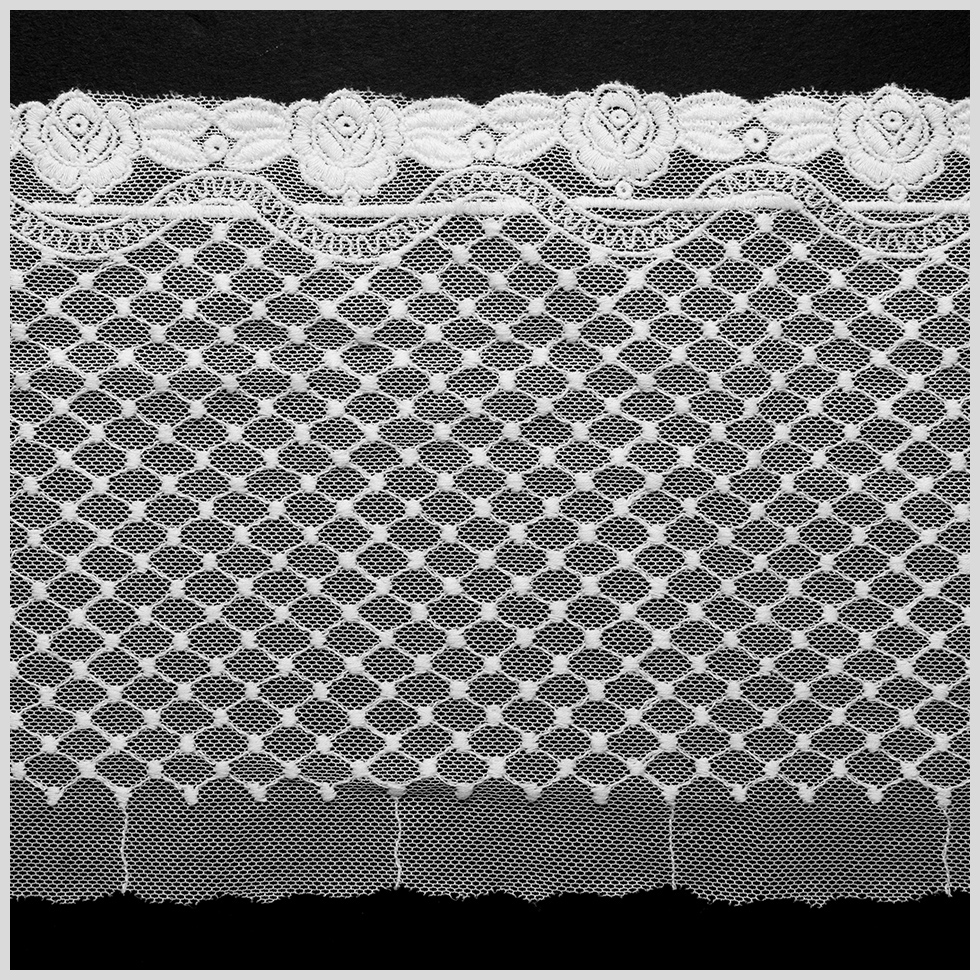 6″ White Cotton Floral Lace Trim 6″ White Cotton Floral Lace Trim