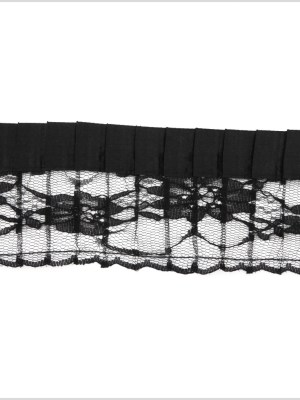 2.5″ Black Pleaded Lace with Satin Edge 2.5″ Black Pleaded Lace with Satin Edge