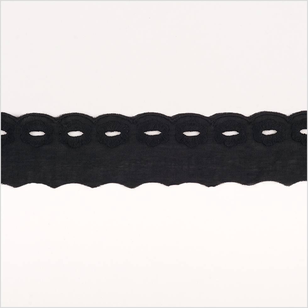 1.5″ Black Cotton Eyelet Trimming 1.5″ Black Cotton Eyelet Trimming